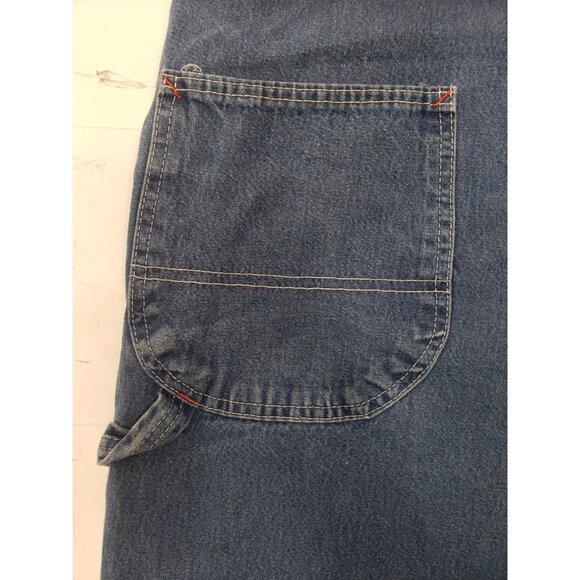 Dickies Mens 46x32 Blue Bib Overalls Denim Work Wear Carpenter Farmer Pre Owned - Picture 14 of 14